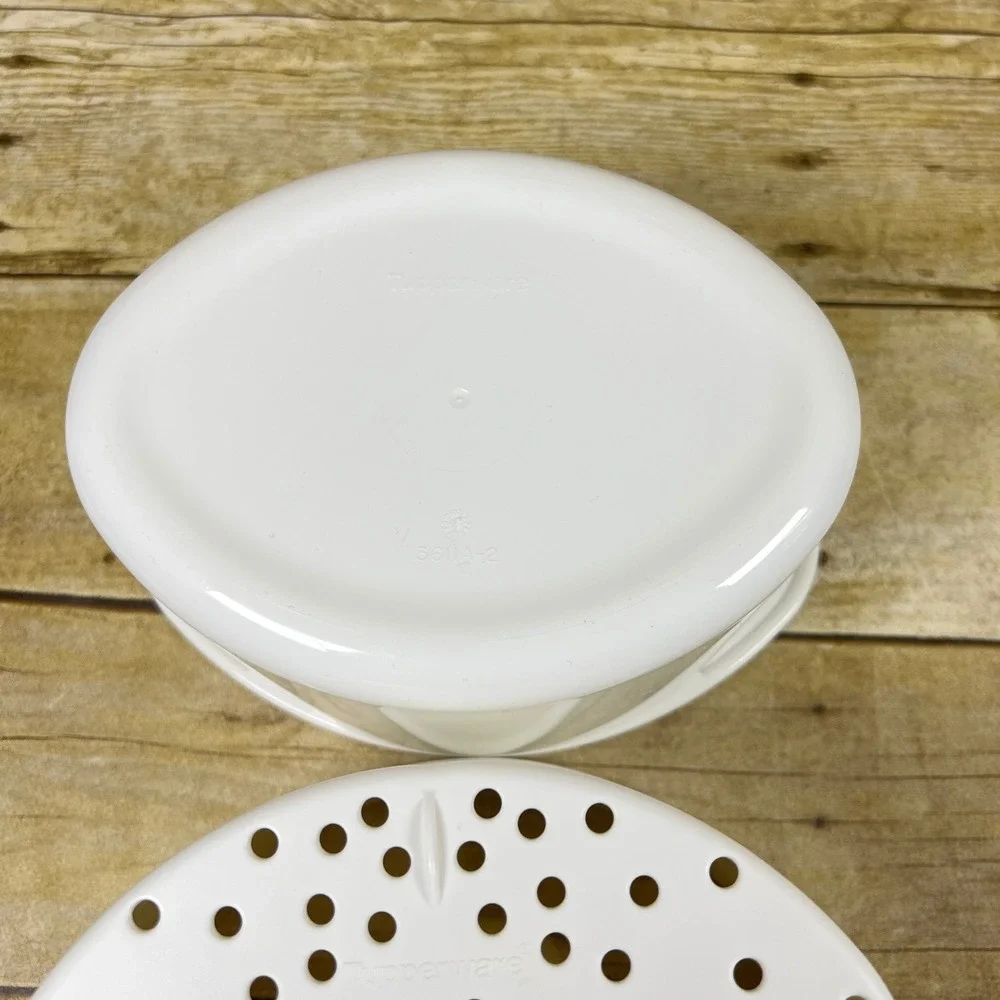 Tupperware Utensil Holder Divided Silverware Caddy White  Cleaning Storage 2pc